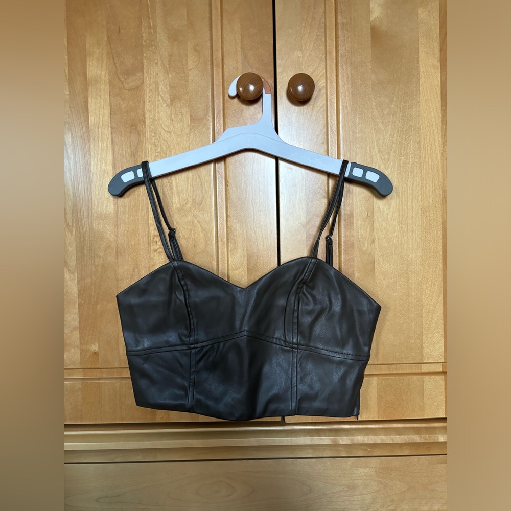 MEEK Leather Crop Top